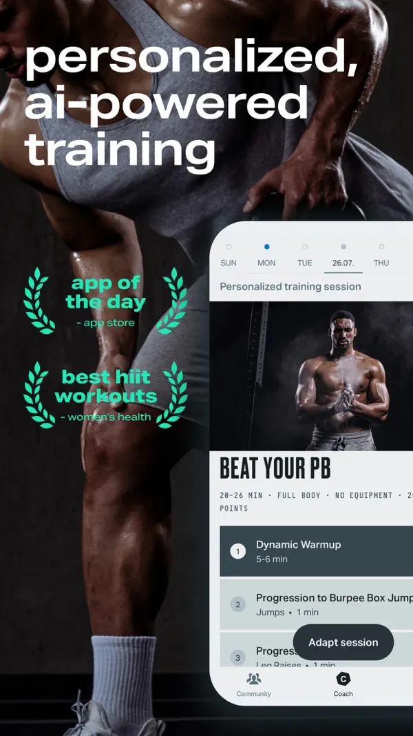 Screenshot of the Freeletics app